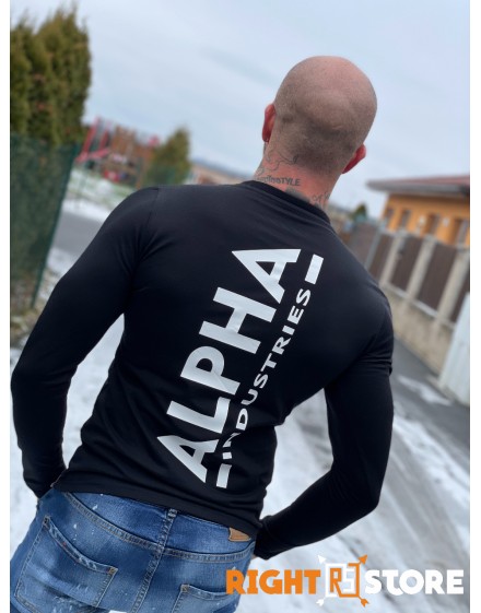 Alpha Industries Back - LS triko Print rukávem Heavy STORE RIGHT dlouhým s